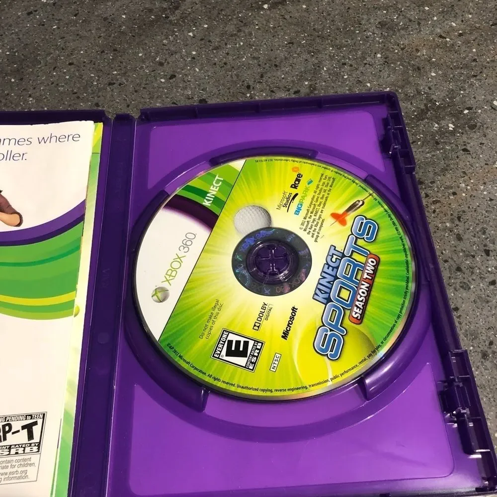Xbox 360 Kinect Game Bundle Sports Season 1 & 2 Kinect Adventures Lot